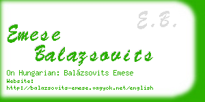emese balazsovits business card