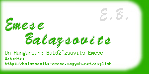emese balazsovits business card